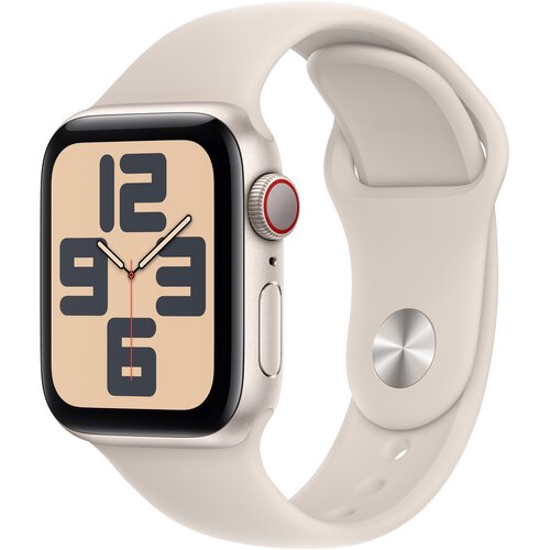 Apple Watch SE 2gen GPS + Cellular 40mm koperta z aluminium (księżycowa poświata) + pasek sportowy rozmiar S/M (księżycowa poświata)