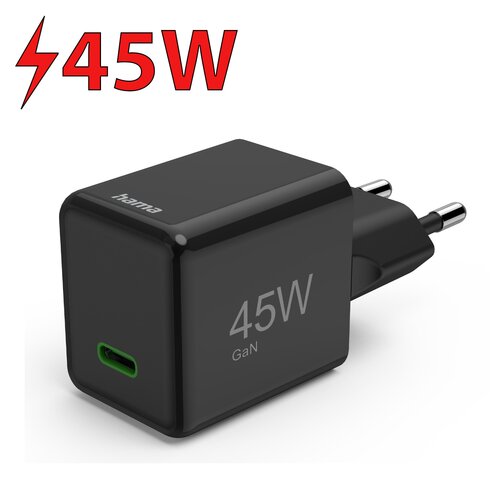 Ładowarka sieciowa HAMA SuperMini GaN PD/QC 45W Czarny