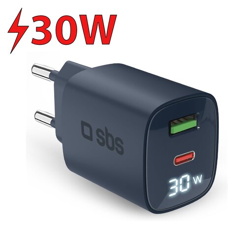 Ładowarka sieciowa SBS GaN 30W Niebieski