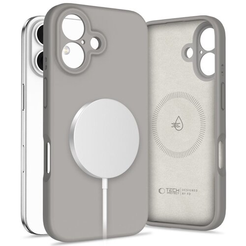 Etui TECH-PROTECT Liquid Silicone Magsafe do Apple iPhone 16 Szary