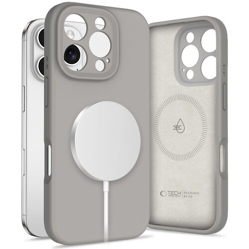 Etui TECH-PROTECT Liquid Silicone Magsafe do Apple iPhone 16 Pro Szary