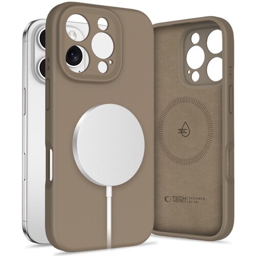 Etui TECH-PROTECT Liquid Silicone Magsafe do Apple iPhone 16 Pro Max Brązowy
