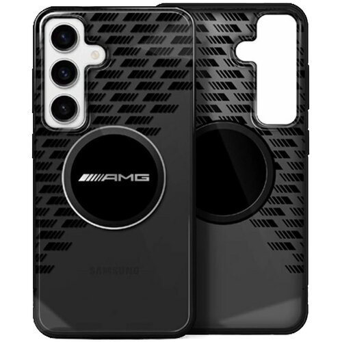 Etui AMG Transparent Rhombs MagSafe do Samsung Galaxy S25 Czarny