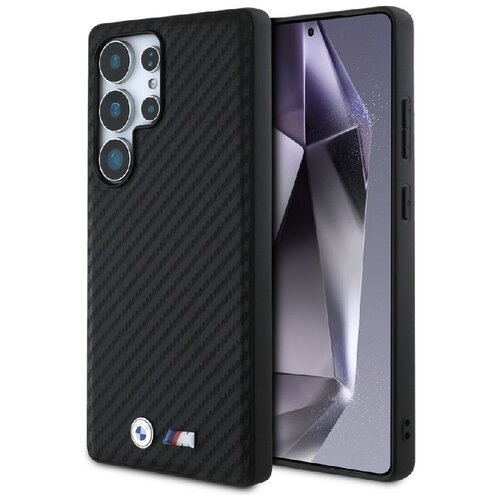 Etui BMW Leather Carbon MagSafe do Samsung Galaxy S25 Ultra Czarny