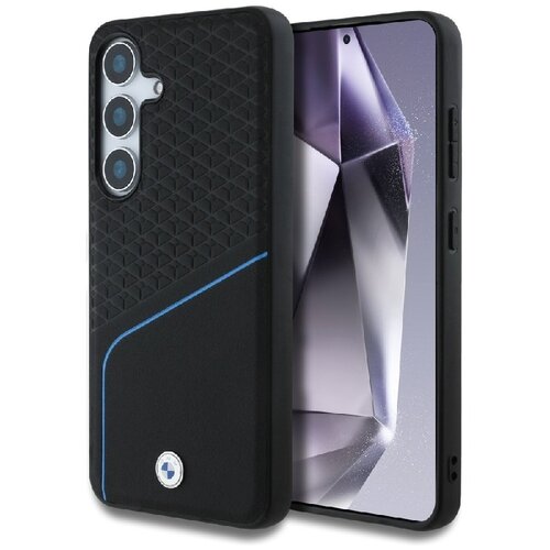 Etui BMW Leather Textured And Smooth MagSafe do Samsung Galaxy S25 Czarny