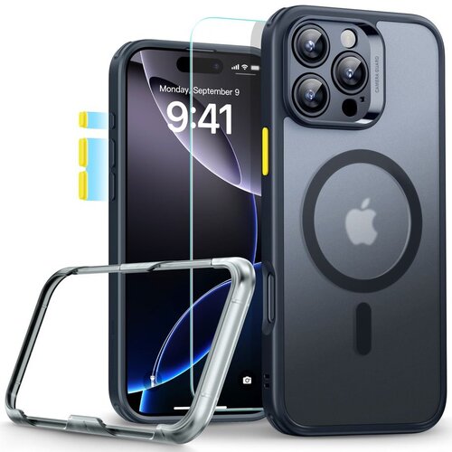 Etui ESR Classic Pro Set HaloLock MagSafe do Apple iPhone 16 Pro Max Czarny Matowy