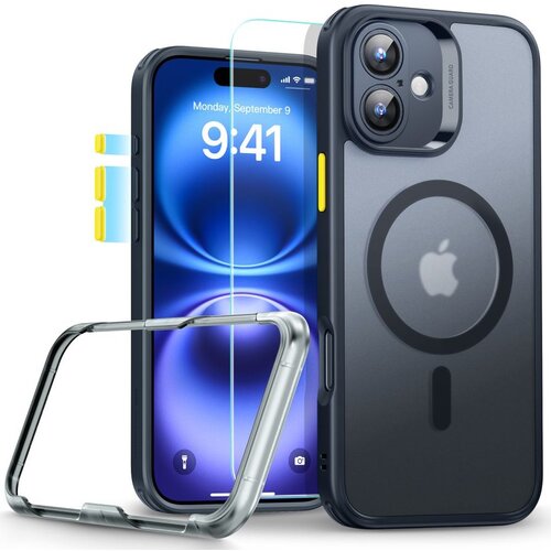 Etui ESR Classic Pro Set HaloLock MagSafe do Apple iPhone 16 Czarny Matowy