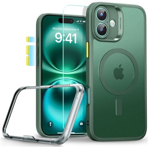 Etui ESR Classic Pro Set HaloLock MagSafe do Apple iPhone 16 Zielony Matowy