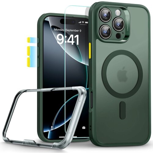 Etui ESR Classic Pro Set HaloLock MagSafe do Apple iPhone 16 Pro Zielony Matowy
