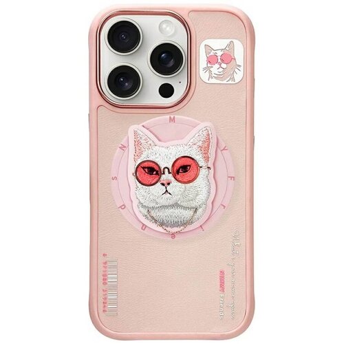Etui NIMMY Glasses Cool Cat MagSafe do Apple iPhone 16 Pro Różowy