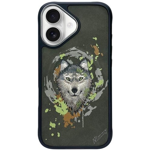 Etui NIMMY Wilk MagSafe do Apple iPhone 16 Ciemnoszary