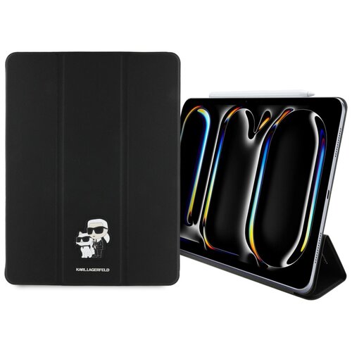 Etui na iPad Pro 13 cali KARL LAGERFELD Saffiano Magnetic Karl&Choupette Czarny