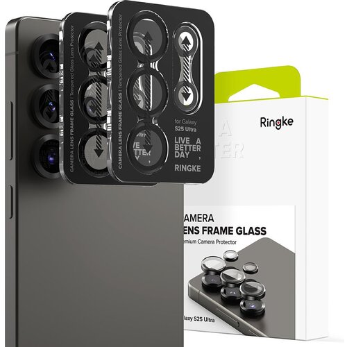 Szkło hartowane na obiektyw RINGKE Camera Frame Protector do Samsung Galaxy S25 Ultra Czarny (2 szt.)