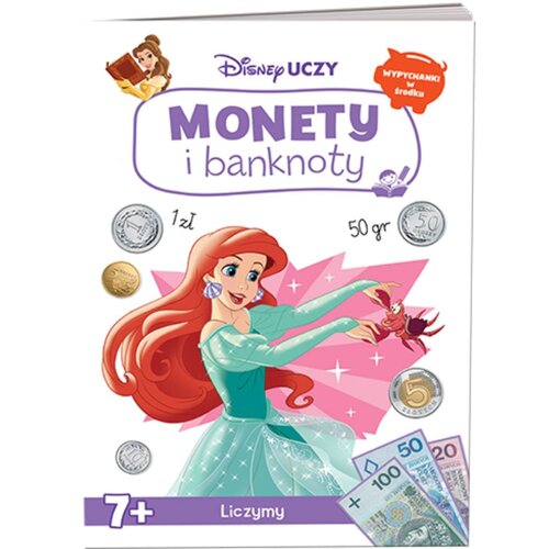 Książka z zadaniami Disney Uczy Księżniczka Monety i banknoty (miękka okładka)