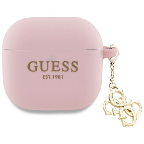 Etui na słuchawki GUESS Silicone 4G Charm do Apple Airpods 4 gen Różowy