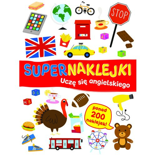 Książka z naklejkami Supernaklejki. Uczę się angielskiego (miękka okładka)