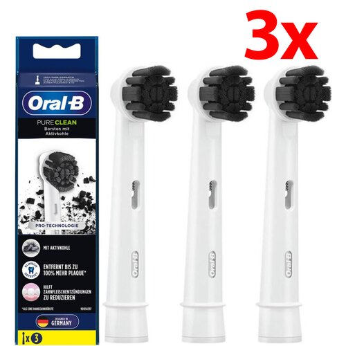 Oryginalna końcówka szczoteczki ORAL-B Pure Clean Active Carbon (3 szt.) (Włókna pokryte aktywnym węglem) Biały