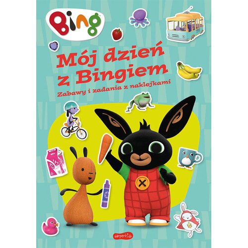 Książka z naklejkami Mój dzień z Bingiem Zabawy i zadania z naklejkami (miękka okładka)