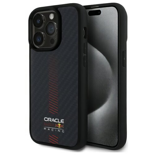 Etui RED BULL Carbon Fiber Power Bar MagSafe do Apple iPhone 14 Pro Czarny