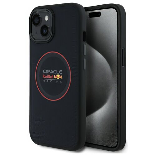 Etui RED BULL Leather Red Ring MagSafe do Apple iPhone 15 Granatowy