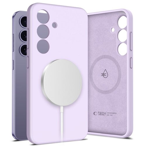 Etui TECH-PROTECT Liquid Silicone Magsafe do Samsung Galaxy S25 Jasnofioletowy