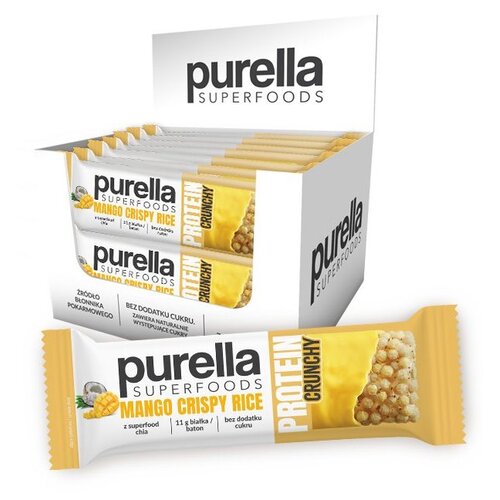 Baton proteinowy PURELLA Superfoods Mango-Chrupiący ryż (15 x 45 g)