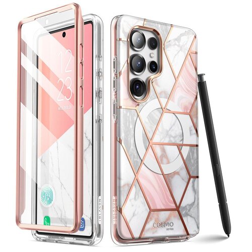 Etui SUPCASE Cosmo Mag MagSafe do Samsung Galaxy S25 Ultra Marmurowy