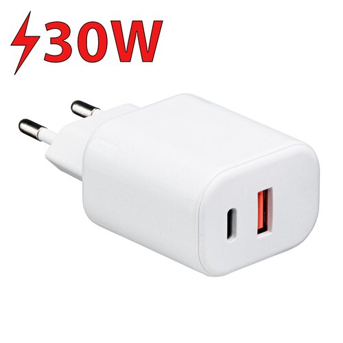 Ładowarka sieciowa QUALO QLS-AC-30-00 Recycling 30W Biały