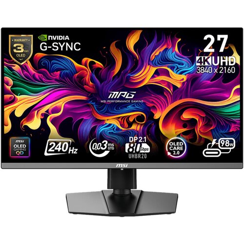 Monitor MSI MPG 272URX QD-OLED 26.5" 3840x2160px 240Hz 0.03 ms [GTG]