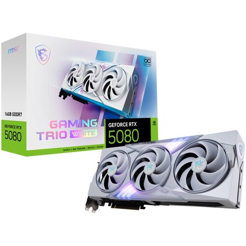 Karta graficzna MSI GeForce RTX 5080 Gaming Trio OC White 16GB DLSS 4