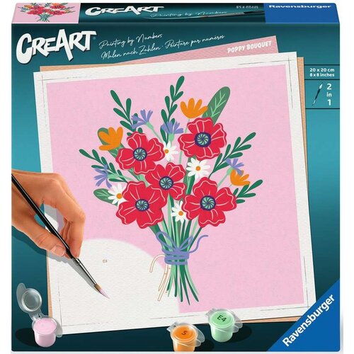 Malowanie po numerach RAVENSBURGER CreArt Bukiet kwiatów Maki 25519