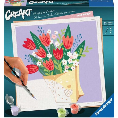 Malowanie po numerach RAVENSBURGER CreArt Bukiet kwiatów Tulipany 25518