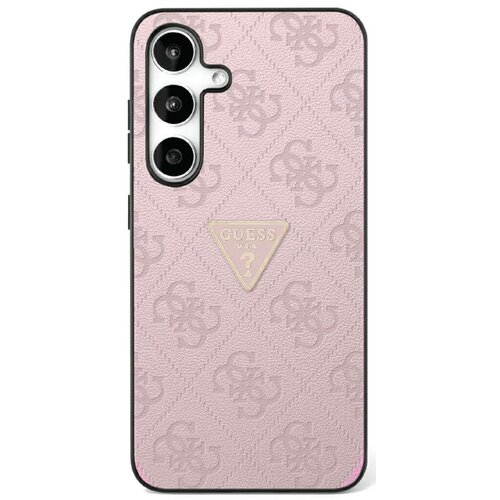 Etui GUESS Hot stamp 4G Pattern Triangle Metal Logo do Samsung Galaxy S25 Różowy