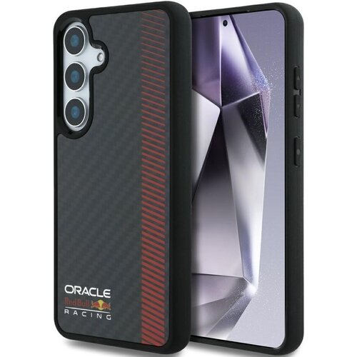 Etui RED BULL Real Carbon Fiber Powerbar MagSafe do Samsung Galaxy S25 Czarny