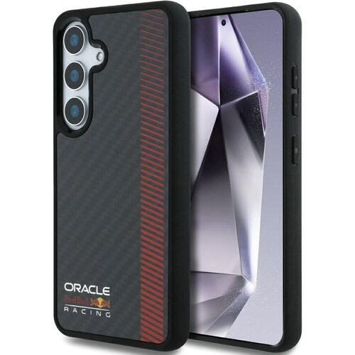 Etui RED BULL Real Carbon Fiber Powerbar MagSafe do Samsung Galaxy S25+ Czarny