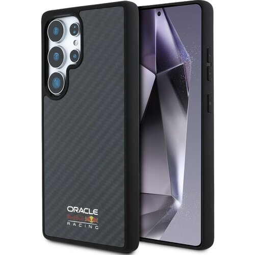 Etui RED BULL Real Carbon Fiber Shiny Logo MagSafe do Samsung Galaxy S25 Ultra Czarny