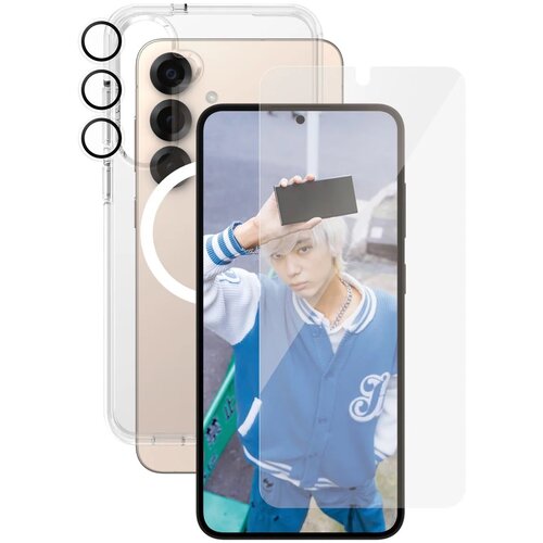 Etui PANZERGLASS Flagship 3w1 do Samsung Galaxy S25+ Przezroczysty + Szkło + Szkło na obiektyw