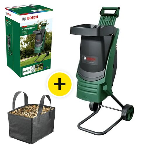 Rozdrabniacz do gałęzi BOSCH AXT Rapid 2000 elektryczny + torba na odpady