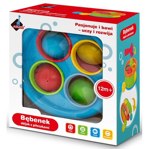 Zabawka ASKATO Bębenek - zbijak z piłeczkami 110547