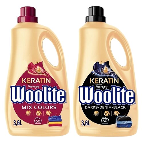Płyn do prania WOOLITE Keratin Therapy 3600 ml + Płyn do prania WOOLITE Keratin Therapy Czarny 3600 ml