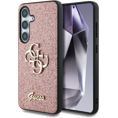 Etui GUESS Fixed Glitter Big 4G Metal Logo do Samsung Galaxy S25 Różowy
