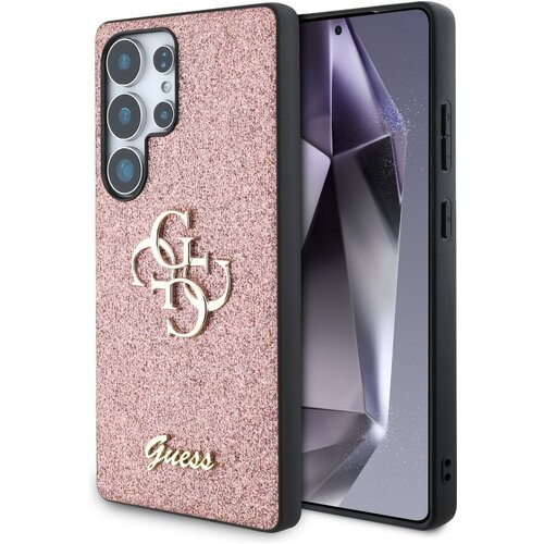 Etui GUESS Fixed Glitter Big 4G Metal Logo do Samsung Galaxy S25 Ultra Różowy