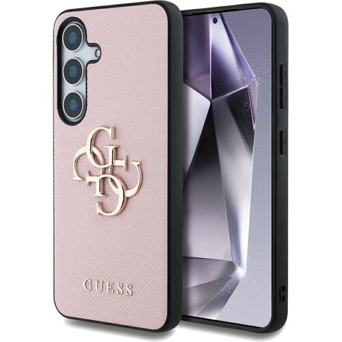 Etui GUESS Grained Big 4G Logo Small Classic Logo do Samsung Galaxy S25 Różowy