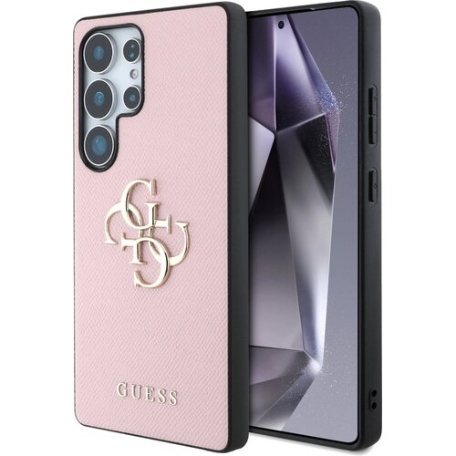Etui GUESS Grained Big 4G Logo Small Classic Logo do Samsung Galaxy S25 Ultra Różowy