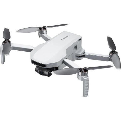 Na zdjęciu widoczny jest biały dron z czterema śmigłami, na którego obudowie znajduje się napis "Potensic". Dron ma kompaktową konstrukcję z kamerą umieszczoną z przodu.