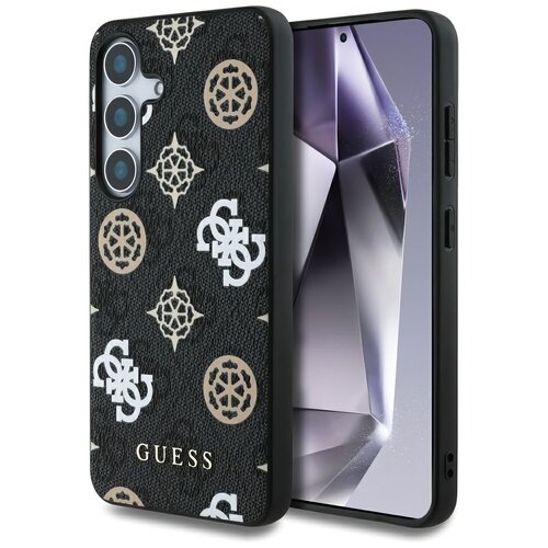Etui GUESS 4G Printed Colored Peony Pattern MagSafe do Samsung Galaxy S25 Czarny