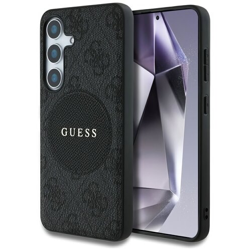 Etui GUESS 4G Round Patch Classic Logo MagSafe do Samsung Galaxy S25 Czarny