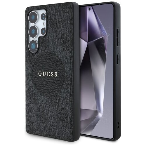 Etui GUESS 4G Round Patch Classic Logo MagSafe do Samsung Galaxy S25 Ultra Czarny