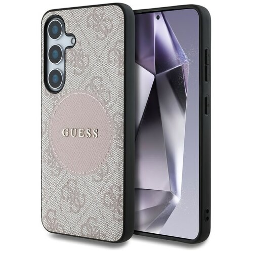 Etui GUESS 4G Round Patch Classic Logo MagSafe do Samsung Galaxy S25+ Różowy