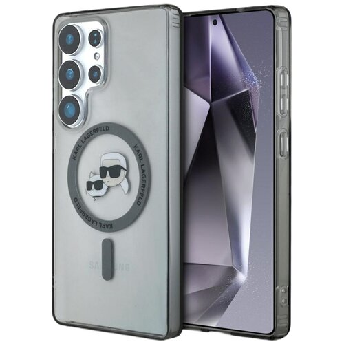 Etui KARL LAGERFELD Button Karl & Choupette Heads Printed Logo MagSafe do Samsung Galaxy S25 Ultra Czarny